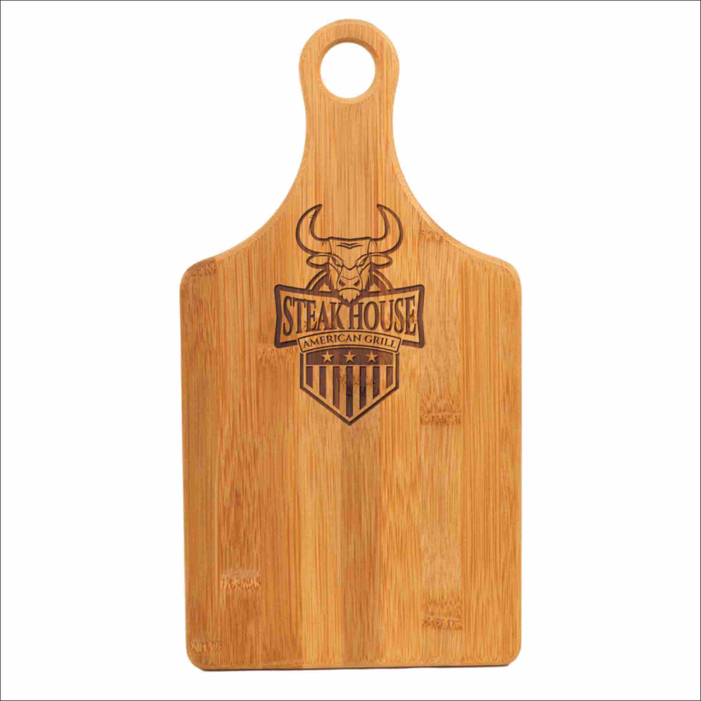 Personalized Bamboo "Paddle" Cutting Board - Laser Engraved
