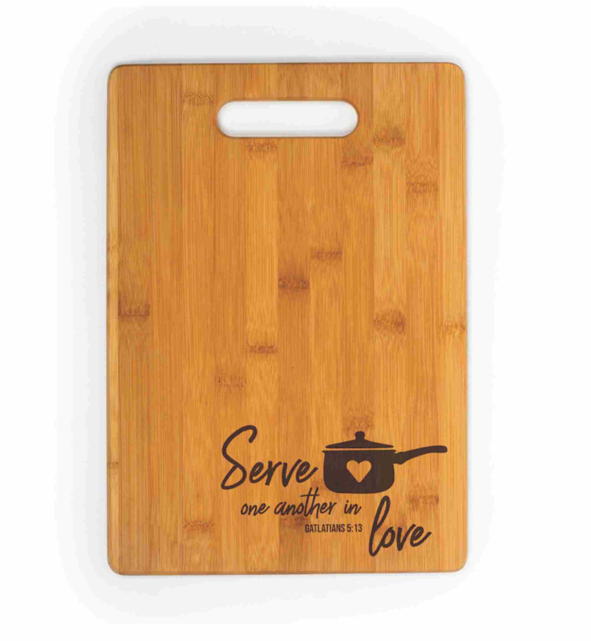Personalized Bamboo "Handled" Cutting Board - Laser Engraved (100-115)