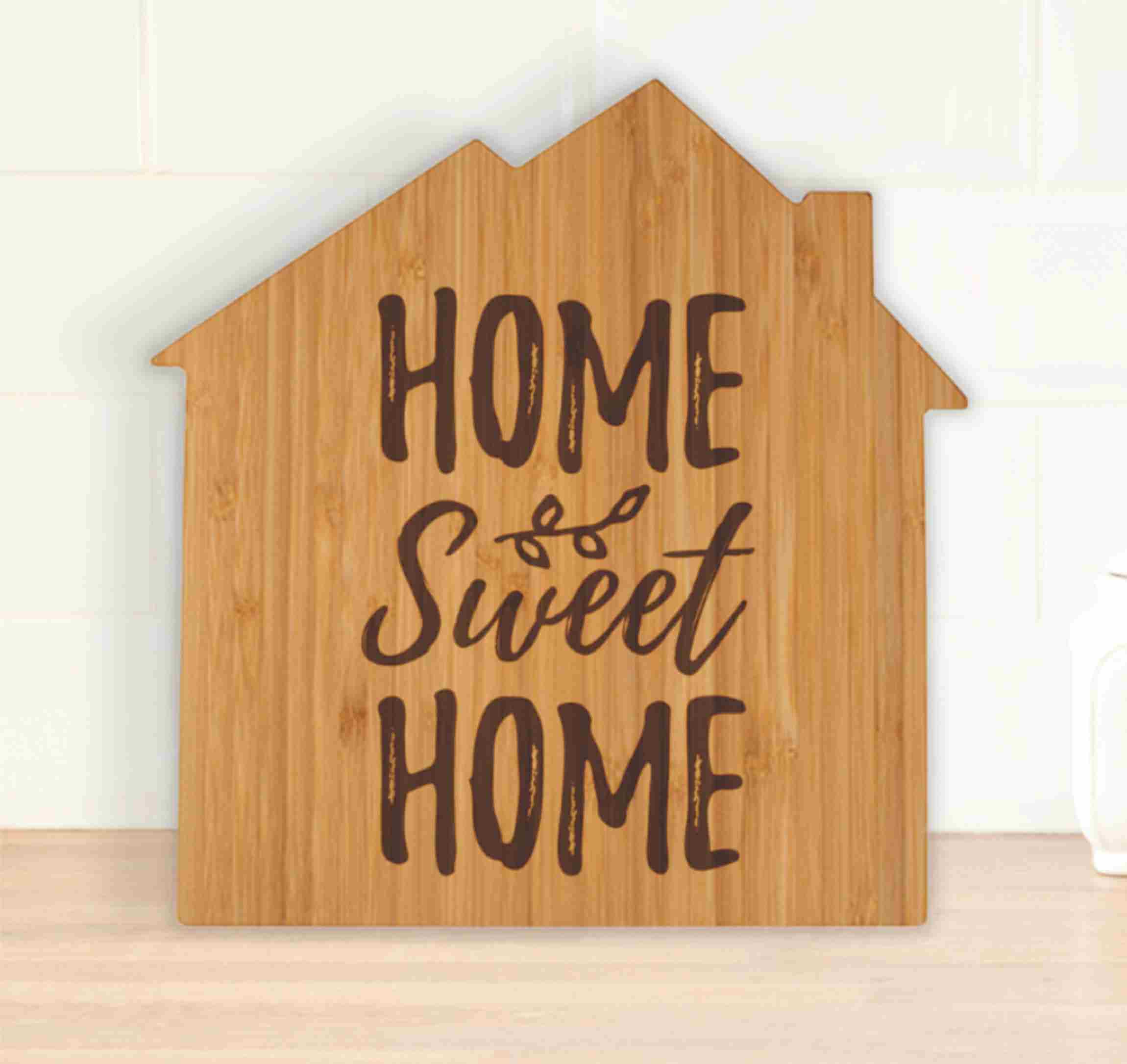 Personalized Bamboo 'House" Cutting Board - Laser Engraved