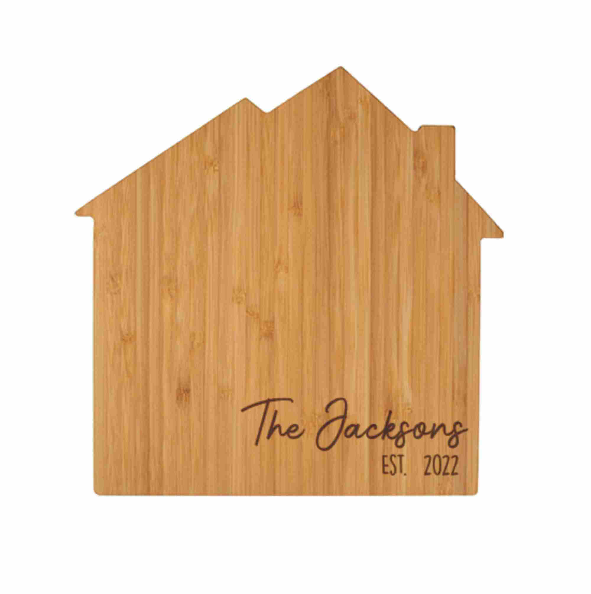 Personalized Bamboo 'House" Cutting Board - Laser Engraved - Image 3