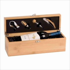 Bamboo Single Wine Box With Tools