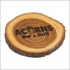 4" Old West Log Elmwood Coaster