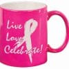 Pink Mug with White Lasered Design