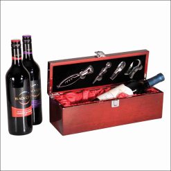 Rosewood PIANO FINISH Single Wine Box With Tools