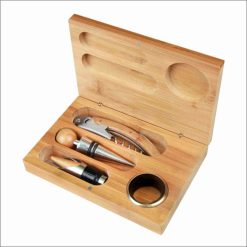 4-Piece Wine Tool Gift Set - Bamboo