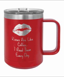 Polar Camel 15 oz. Black Vacuum Insulated Mug with Slider Lid