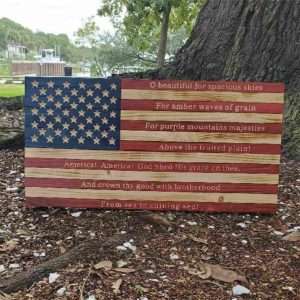 Rustic American Flag - PLEDGE OF ALLEGIANCE (several versions, 3 sizes)