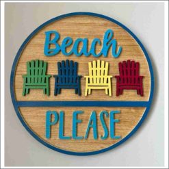 Layered Wall Decor - Beach Please Adirondack Chairs (2 Layers)