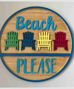 Layered Wall Decor - Beach Please Adirondack Chairs (2 Layers)