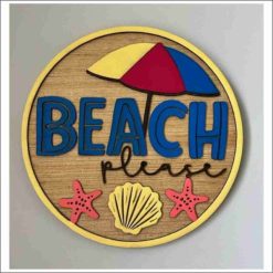 Layered Wall Decor - Beach Please with Umbrella (2 Layers)
