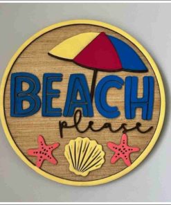 Layered Wall Decor - Beach Please with Umbrella (2 Layers)