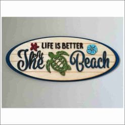 Layered Wall Decor - Life is Better at the Beach - oval (2 Layers)