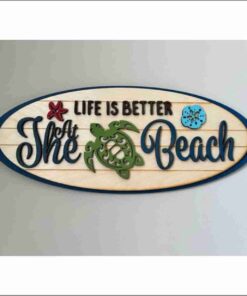 Layered Wall Decor - Life is Better at the Beach - oval (2 Layers)