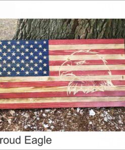 Rustic American Flag - Classic 50 Stars with CARVED EAGLE (2 versions, 3 sizes)
