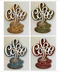 Layered Wall Decor - Coffee as Steam (7 Layers) - 4 colors
