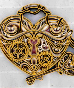 Layered Wall Decor - Heart Lock (9 Layers)