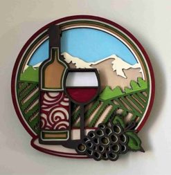 Layered Wall Decor - Wine Mountains (7 Layers)