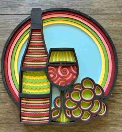 Layered Wall Decor - Wine Vineyard (6 Layers)