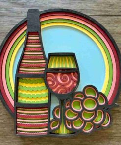 Layered Wall Decor - Wine Vineyard (6 Layers)