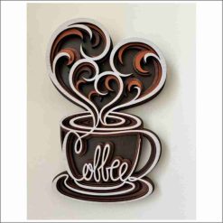 Layered Wall Decor - Coffee with Heart (4 Layers)