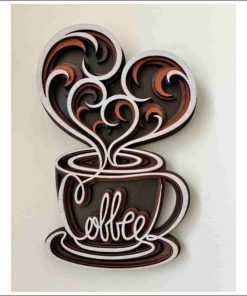 Layered Wall Decor - Coffee with Heart (4 Layers)