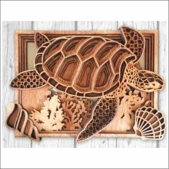 Layered Wall Decor - Turtle Swimming (6 Layers)