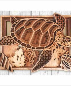 Layered Wall Decor - Turtle Swimming (6 Layers)