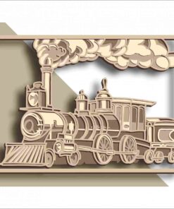 Layered Wall Decor - Train - Steam Engine (4 Layers)