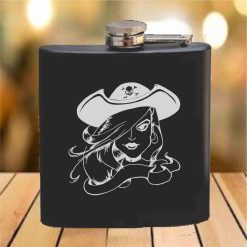 Flask - 6 oz. - Powder Coated Paint or Leather (#614)