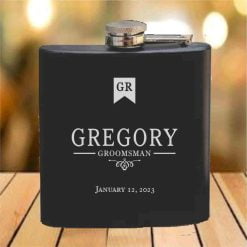 Flask - 6 oz. - Powder Coated Paint or Leather (#626)