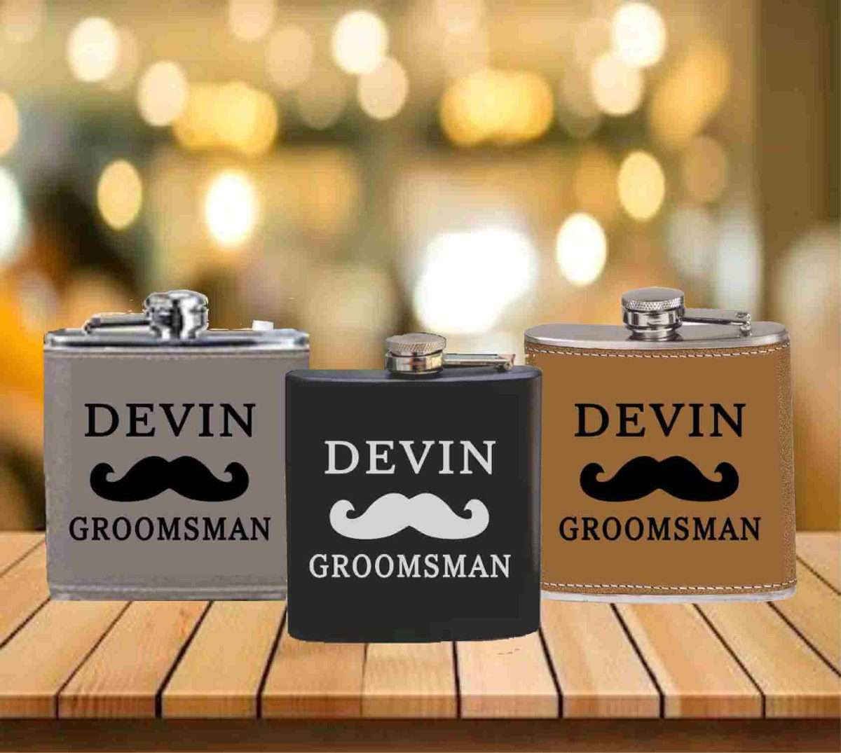 Flask - 6 oz. - Powder Coated Paint or Leather (#629) - Image 2