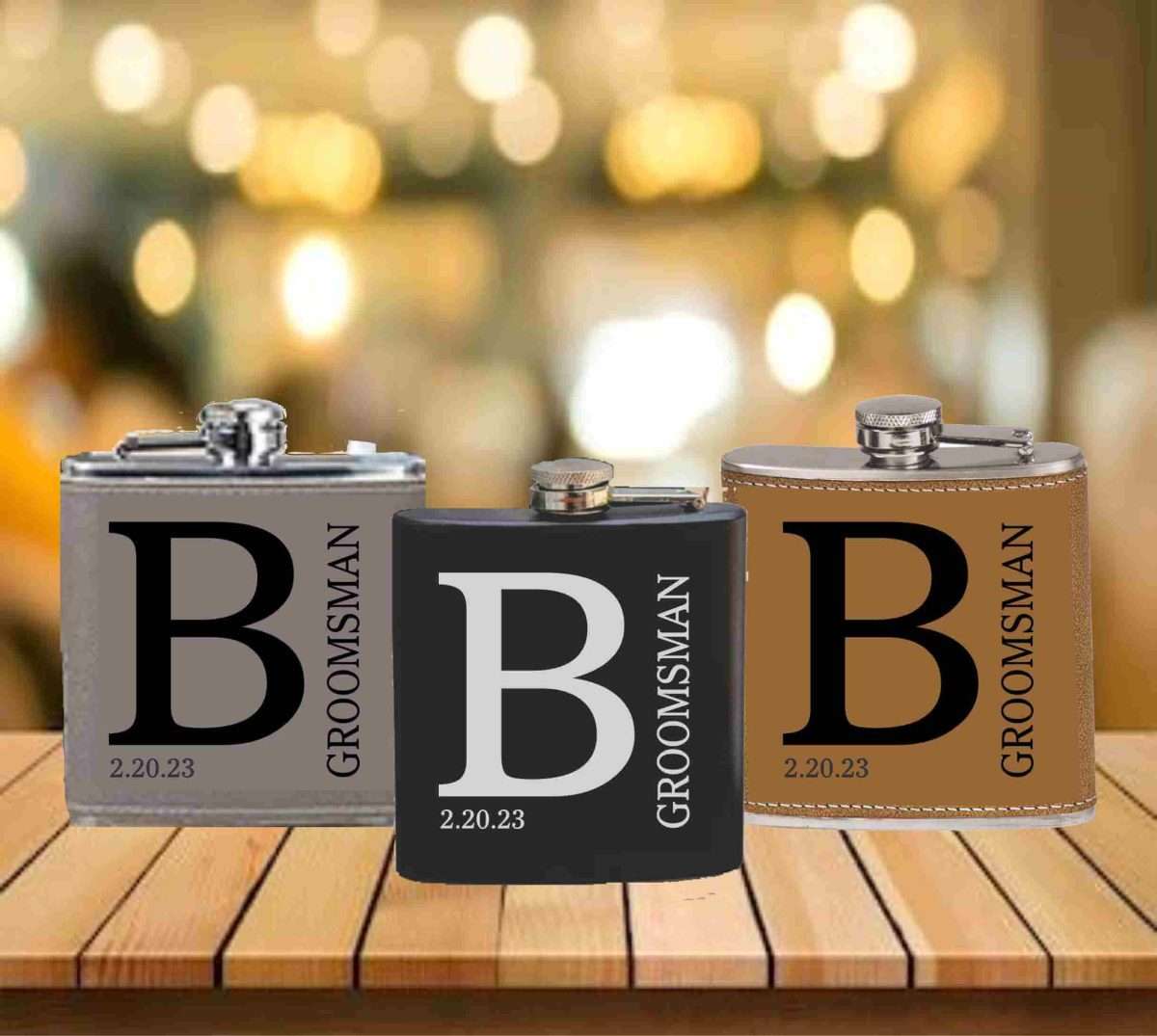 Flask - 6 oz. - Powder Coated Paint or Leather (#631) - Image 2