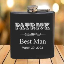 Flask - 6 oz. - Powder Coated Paint or Leather (#635)