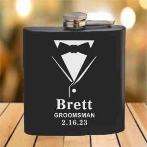 Flask - 6 oz. - Powder Coated Paint or Leather (#642)