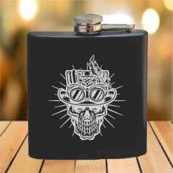 Flask - 6 oz. - Powder Coated Paint or Leather (#661)
