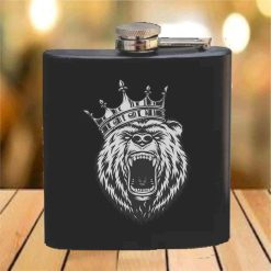 Flask - 6 oz. - Powder Coated Paint or Leather (#666)
