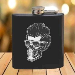 Flask - 6 oz. - Powder Coated Paint or Leather (#677)