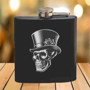 Flask - 6 oz. - Powder Coated Paint or Leather (#680)