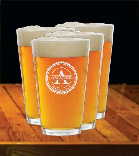Beer Pint Glasses, Design 107