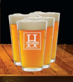 Beer Pint Glasses, Design 126