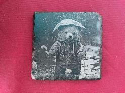 Slate Coasters - Teddy Bear with Umbrella