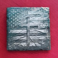 Slate Coasters - Patriotic Cross