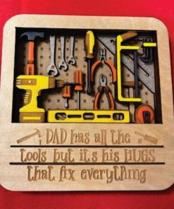 Layered Wall Decor - Dad Work Shop - Hugs Fix Everything