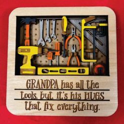 Layered Wall Decor - Grandpa Work Shop - Hugs Fix Everything